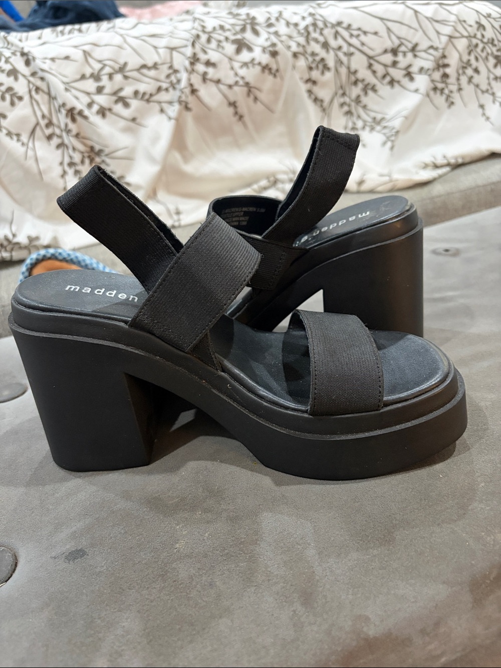 Madden Girl Black Chunky Platform Sandals